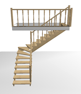 Поворотні сходи з забіжними ступенями: